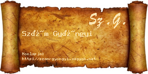 Szám Gyöngyi névjegykártya
